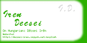 iren decsei business card